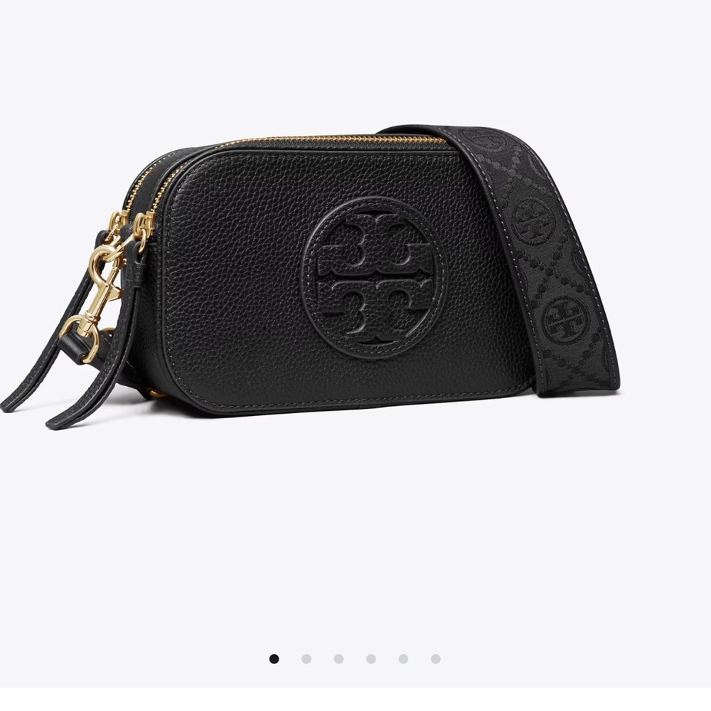 Tory Burch Black Pebbled Leather Crossbody
